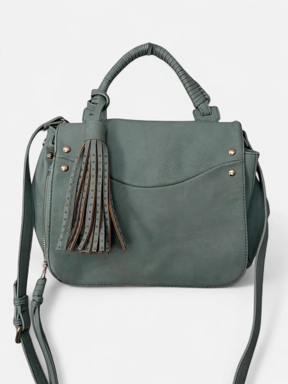 Green Faux Leather Handbag